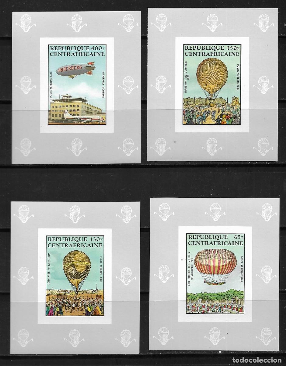 Sellos: CENTROAFRICANA 1983, Serie A-272/75 EN PRUEBAS DE LUJO SIN DENTAR. MNH.