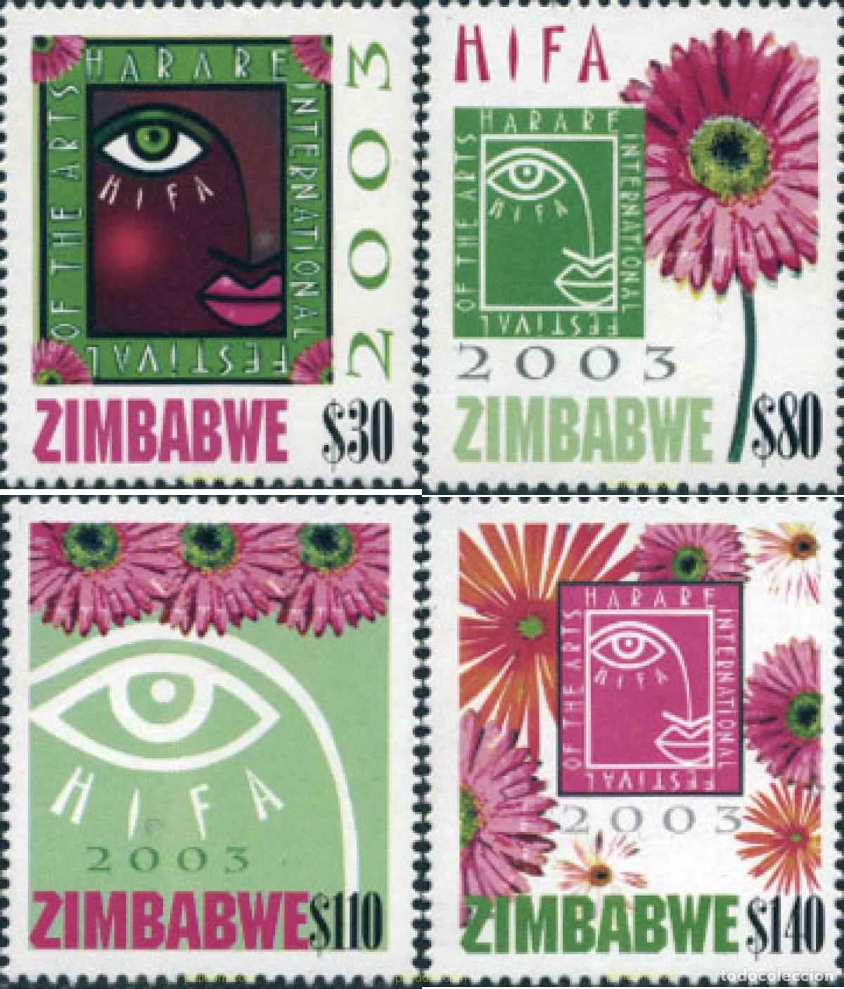 Sellos: 135161 MNH ZIMBABUE 2003 FESTIVAL INTERNACIONAL DE ARTE EN HARARE