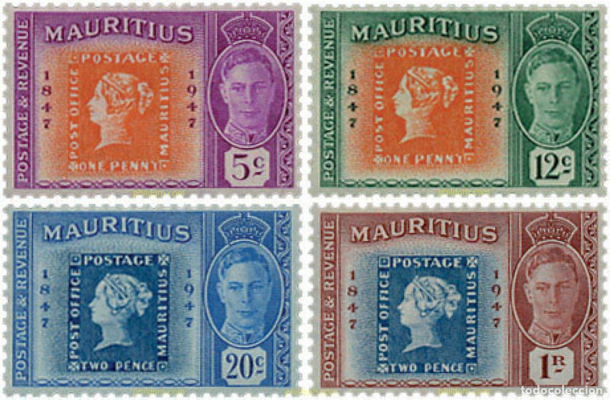 Sellos: 679893 HINGED MAURICIO 1948 CENTENARIO DEL PRIMER SELLO DE MAURICIO