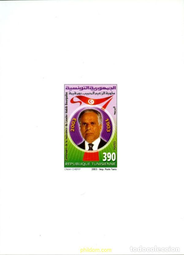 Sellos: 196450 MNH TUNEZ 2003 CENTENARIO DEL NACIMIENTO DE HABIB BOURGUIBA