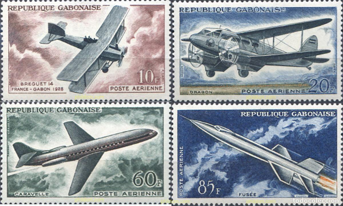Sellos: 140716 MNH GABON 1962 AVIACION