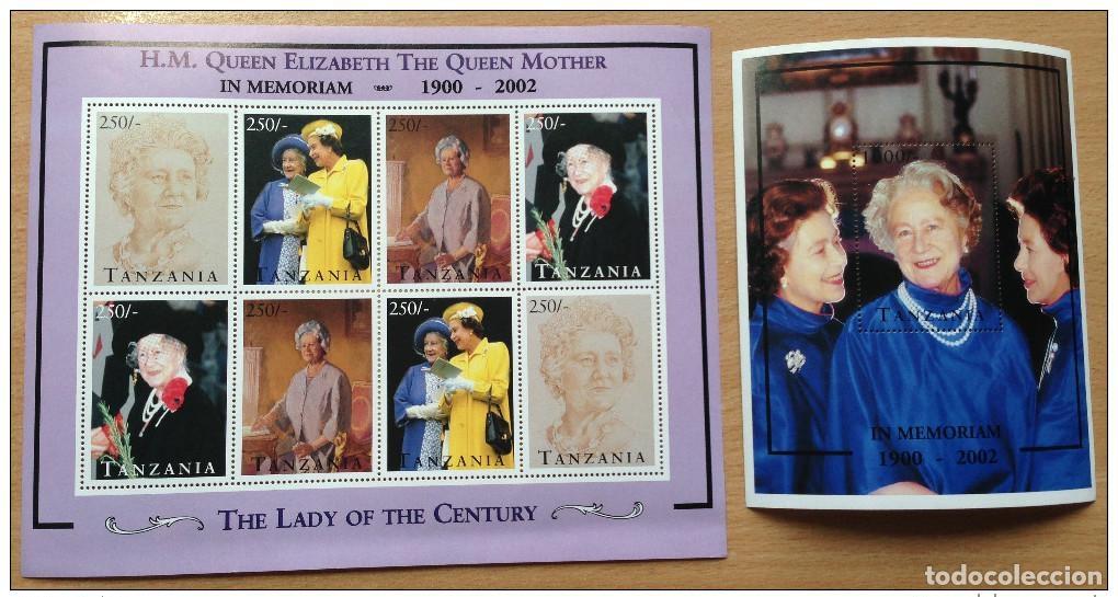 Sellos: Tanzania 2002 In Memoriam Su Majestad la Reina Madre Inglaterra Reino Unido 1900 S/S MNH**