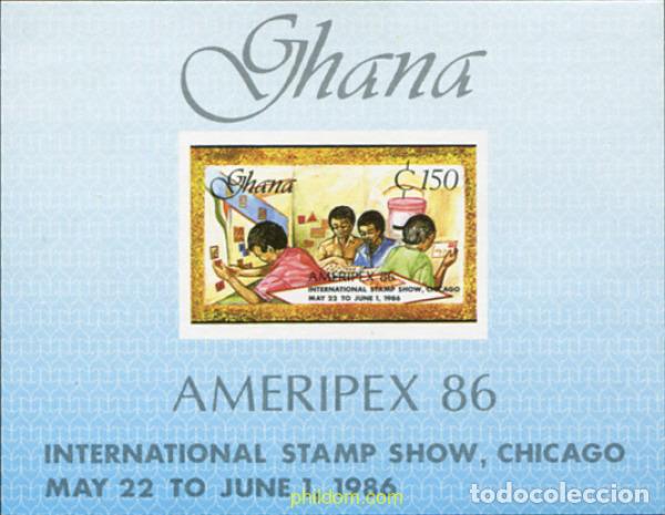 Sellos: 573263 MNH GHANA 1986 AMERIPEX 86. EXPOSICION FILATELICA INTERNACIONAL