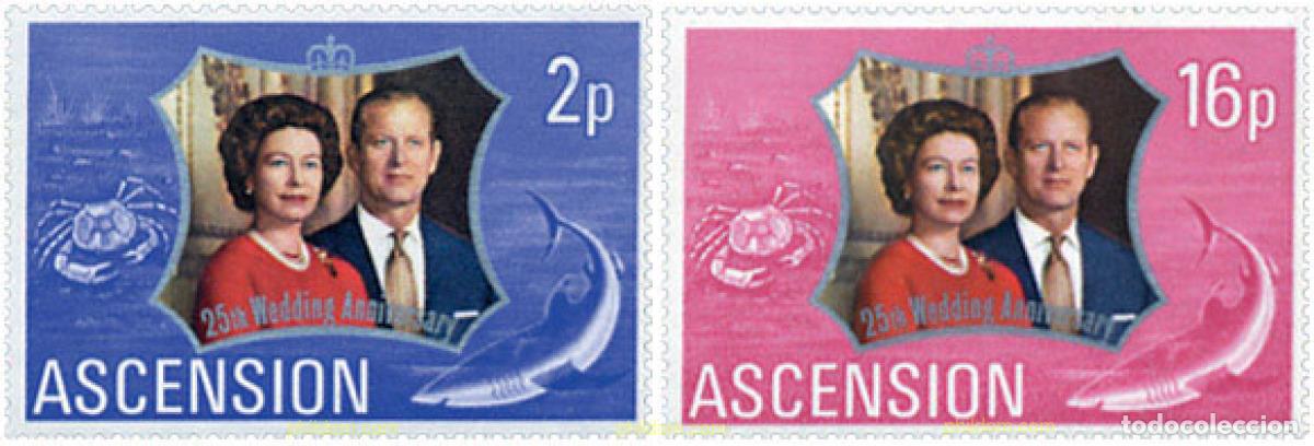 Sellos: 144433 MNH ASCENSION 1972 BODAS DE PLATA DE ISABEL II