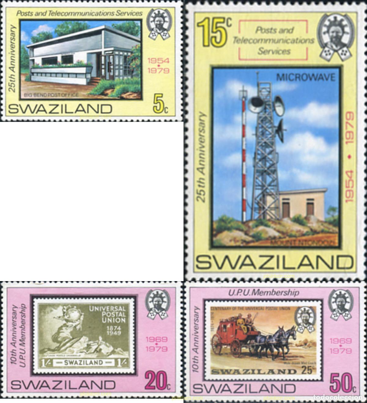 Sellos: 365136 MNH SWAZILANDIA 1979 25 ANIVERSARIO DE LA UPU