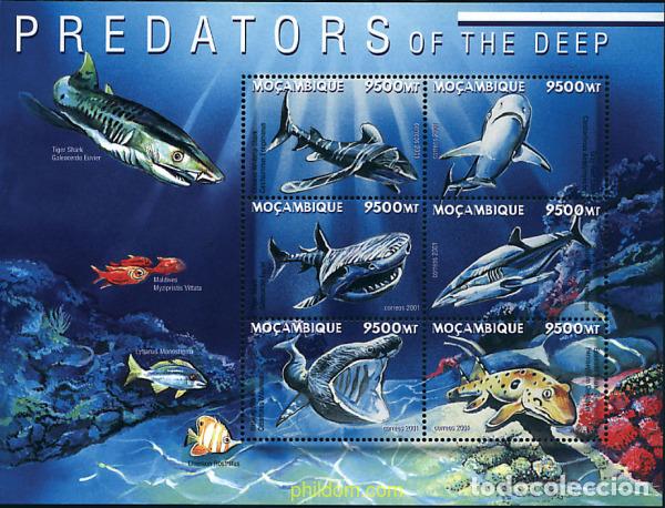 Sellos: 338191 MNH MOZAMBIQUE 2001 DEPREDADORES DE LAS PROFUNDIDADES