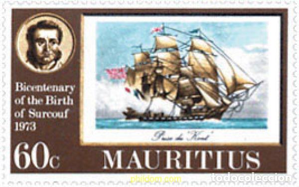 Sellos: 147898 MNH MAURICIO 1974 200 ANIVERSARIO DEL NACIMIENTO DE ROBERT SURCOUF