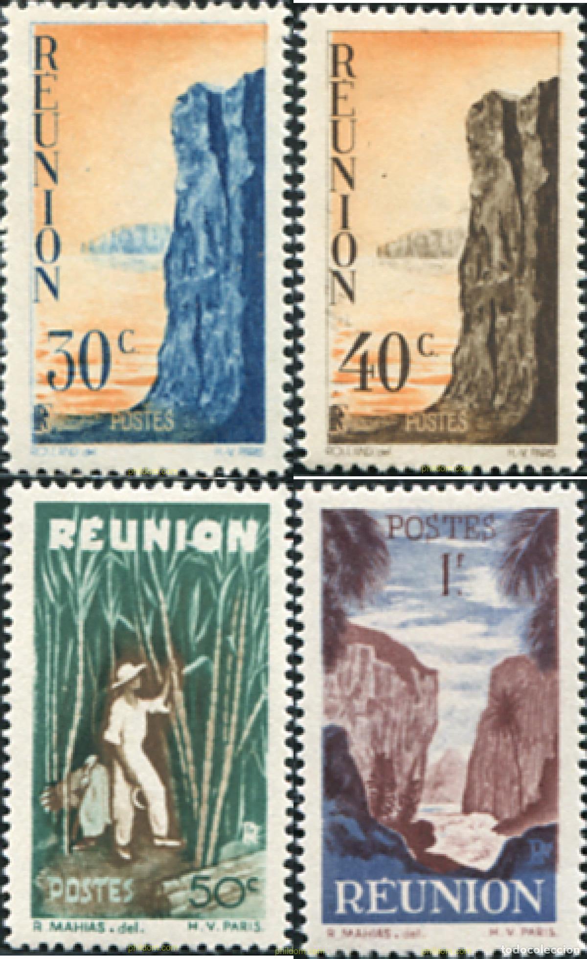 Sellos: 673263 MNH REUNION 1947 PAISAJES