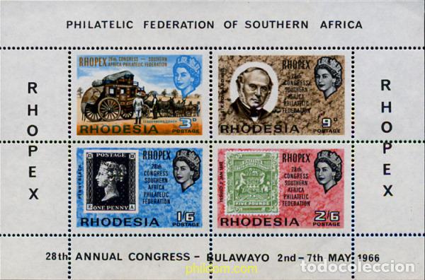 Sellos: 152364 MNH RODESIA 1966 RHOPEX. EXPOSICION FILATELICA INTERNACIONAL