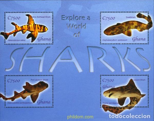 Sellos: 318141 MNH GHANA 2004 TIBURONES
