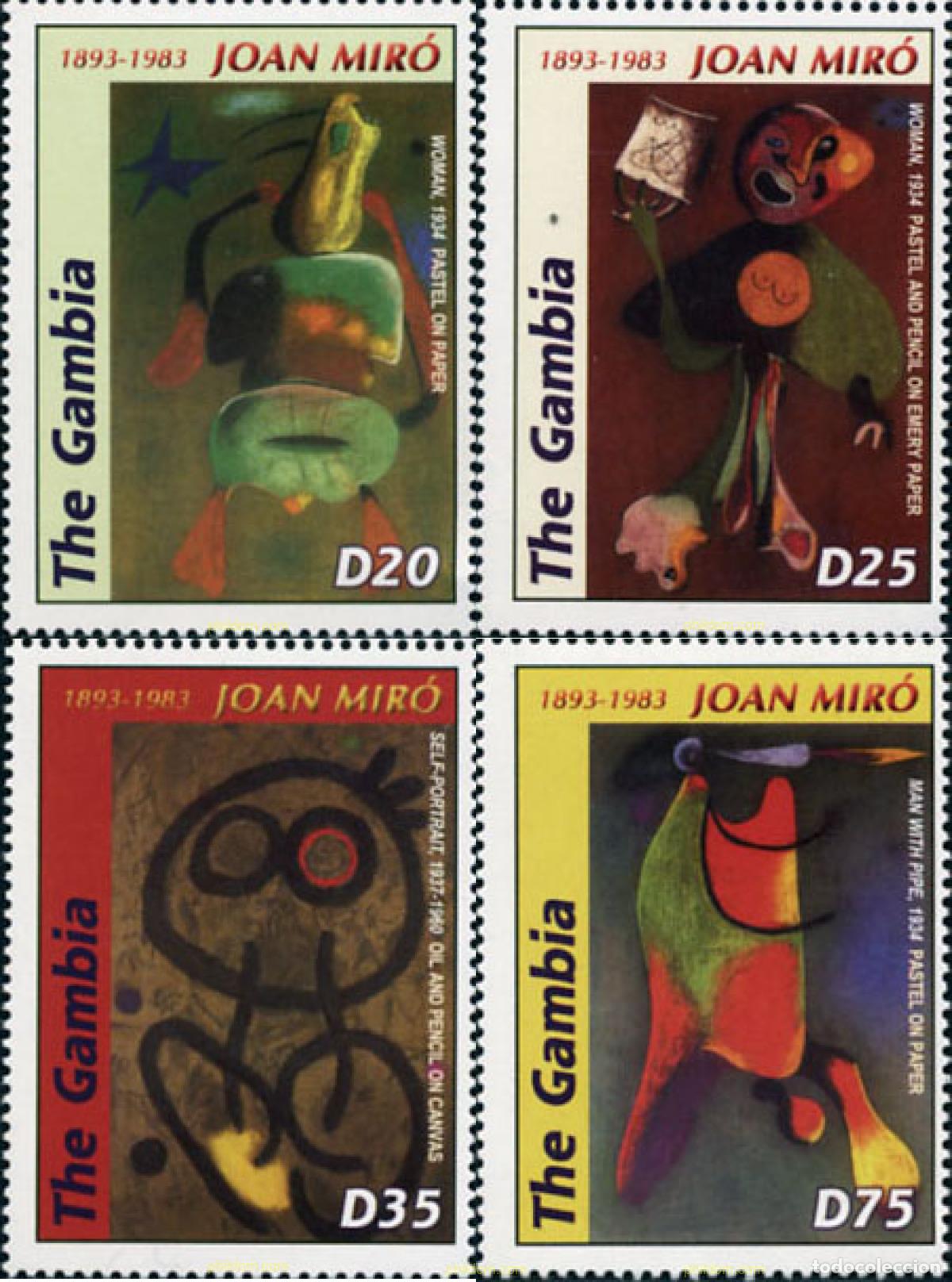 Sellos: 154068 MNH GAMBIA 2004 HOMENAJE A JOAN MIRO