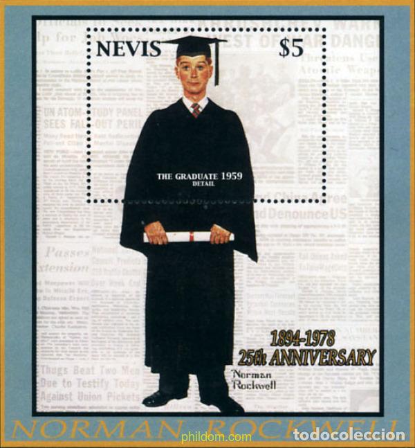 Sellos: 154588 MNH NEVIS 2004 25 ANIVERSARIO DE LA MUERTE DE NORMAN ROCKWELL