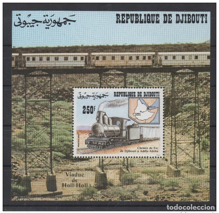 Sellos: Yibuti 1992 Bloque Souvenir Railway Addis Abeba Train Railways Mi. N&uacute;m. 147