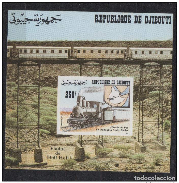Sellos: Yibuti 1992 ND block sheet Tren ferroviario Eisenbahn Railways Mi. N&uacute;m. 147