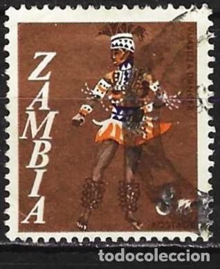 Sellos: Zambia 1968 - Mi 43 - YT 43 - Danza folclórica