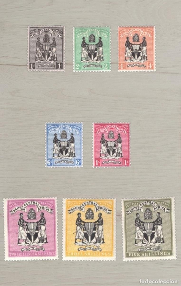 Sellos: British Central Africa 1897 Arms Issue Definitives Short COMPLETE Set 8v Mint - Includes 2s6d, 3s &