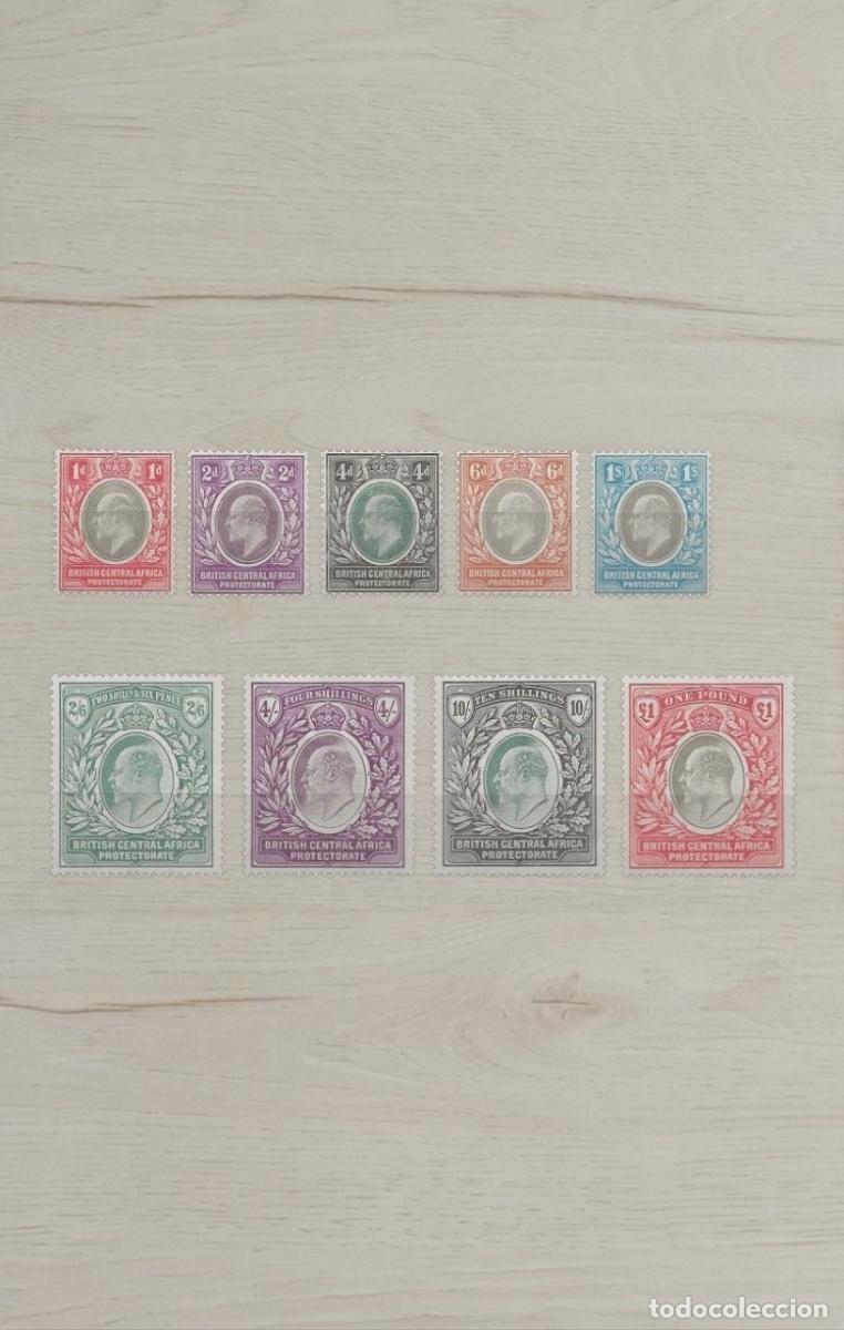Sellos: British Central Africa 1903 King Edward VII COMPLETE Definitive Set 9v Mint - Includes 10s & &pound;1 One