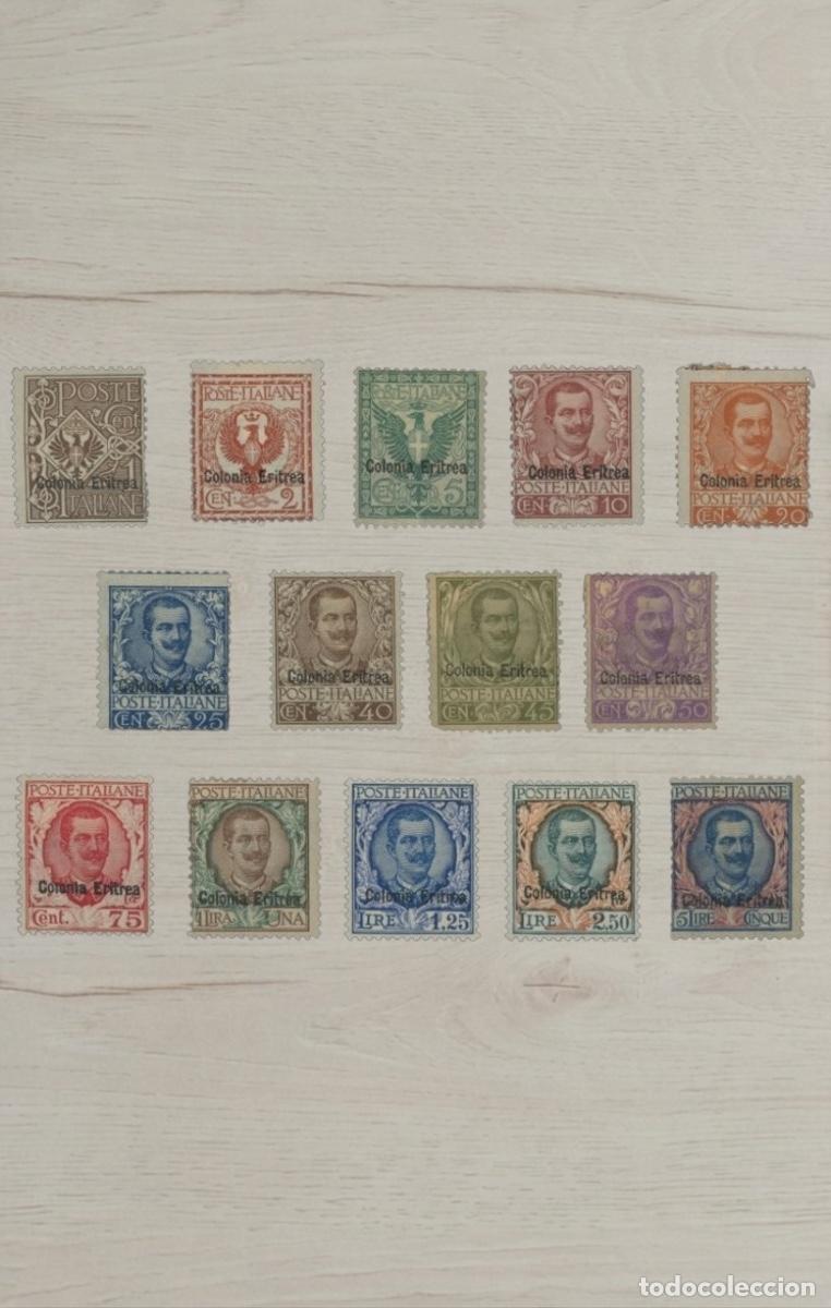 Sellos: Eritrea 1903-1904 King Victor Emmanuel III Floreale COMPLETE Set 14v Mint - Includes 5L High Value R