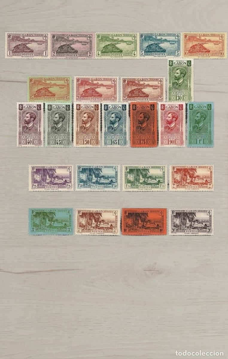 Sellos: Gabon 1932-1933 Historical Definitive Pictorial Selection Mint 24v - Complete Themes Investment Lot