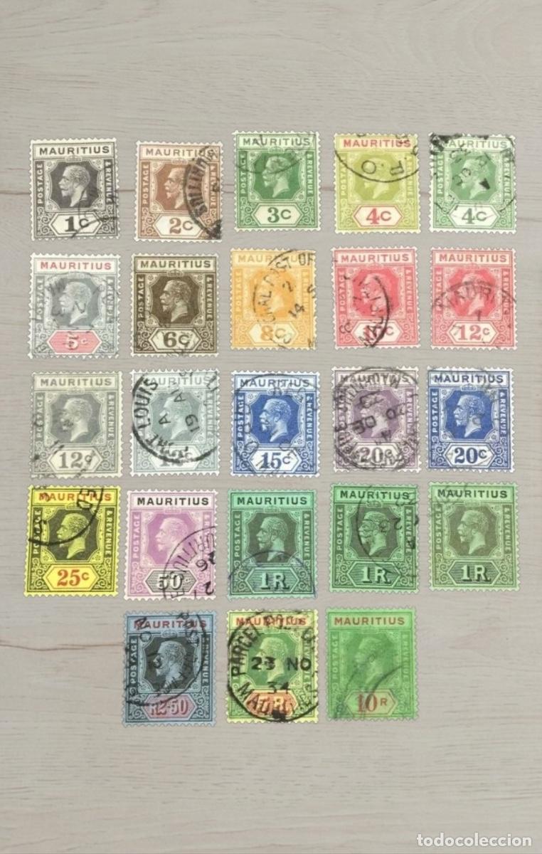 Sellos: MAURITIUS 1913-1922 King George V Set &ndash; 23 Premium Stamps / Rare 1R-10R Top Values / Used