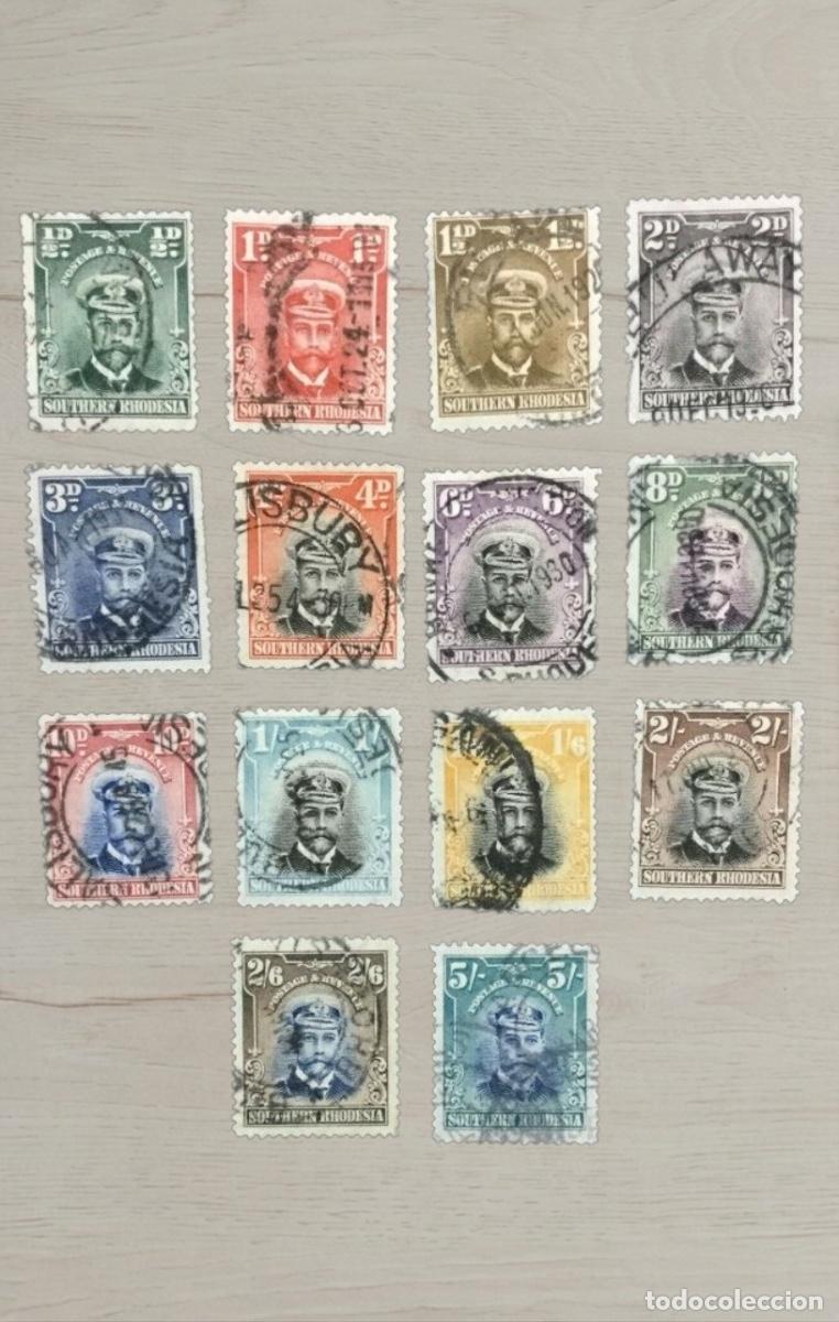 Sellos: SOUTHERN RHODESIA 1924 King George V Admiral Set &ndash; 14 Rare Stamps / Complete to Rare 5s Key / Used