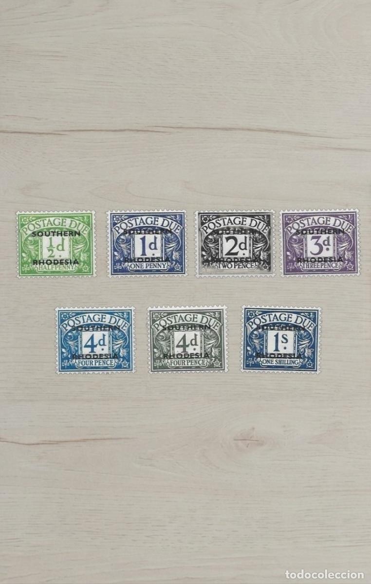 Sellos: SOUTHERN RHODESIA 1924 Postage Due Set &ndash; 7 Rare Premium Stamps / Full Denomination Run / Mint Unused