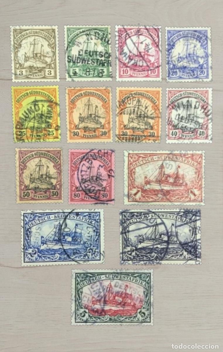 Sellos: German Southwest Africa 1900 Hohenzollern Yacht Stamp Set Used/Mint 5M Top Value