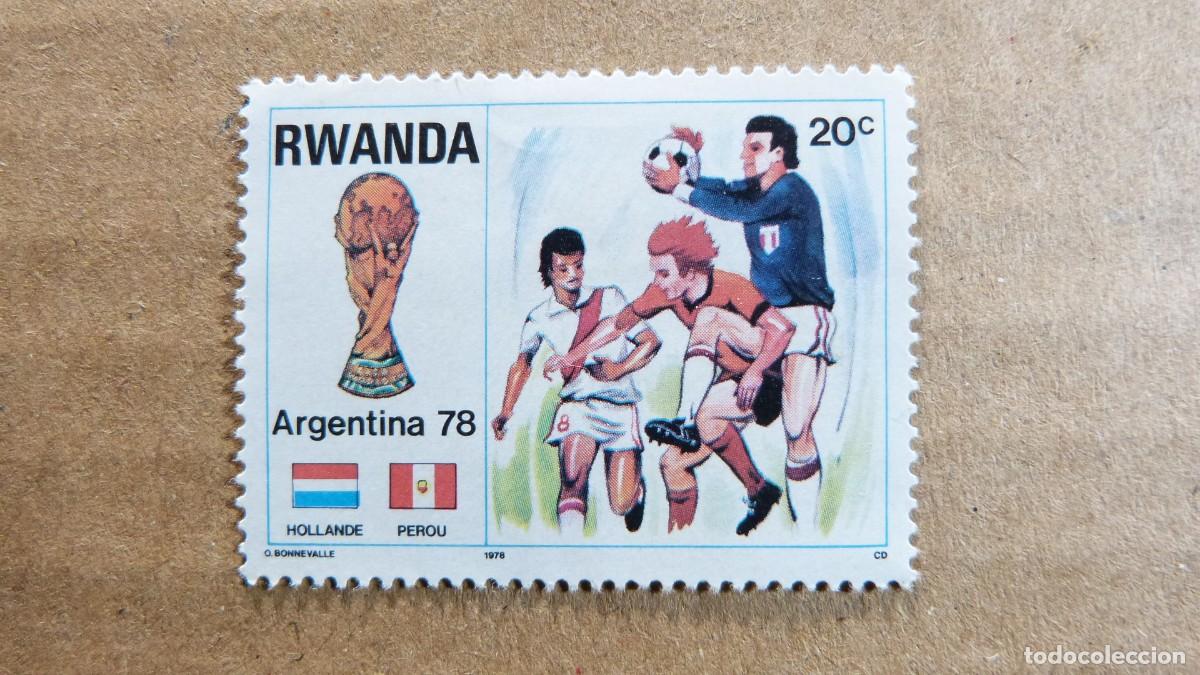 Sellos: Sello Rwanda Futbol Argentina 78 Holanda Peru a&ntilde;o 1978
