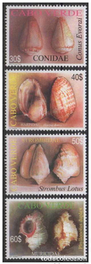 Sellos: Cabo Verde 2005 - Shells Coquilles Cartuchos Mi. 872 875 4 valales 1 M/H