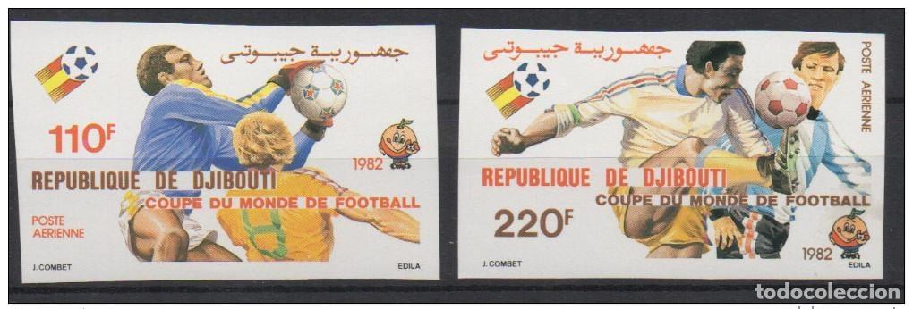 Sellos: Yibuti 1982 IMPERF ND Mi. 325-326 Copa Mundial WM de la FIFA Espa&ntilde;a F&uacute;tbol