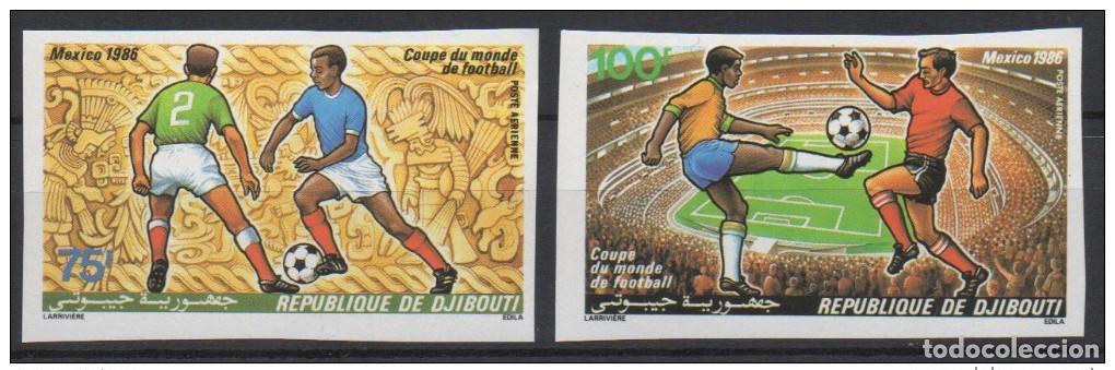 Sellos: Yibuti 1986 IMPERF ND Mi. 461-462 Copa Mundial WM de la FIFA M&eacute;xico F&uacute;tbol