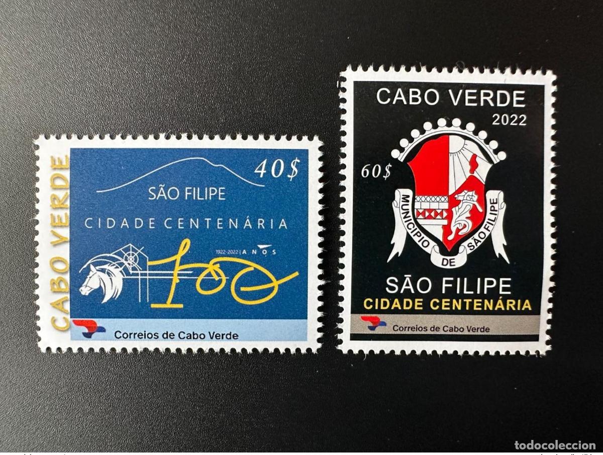 Sellos: Cabo Verde 2022 Mi.? Sao Filipe Cidade Centenaria Horse 1922 2 val. 5 MM