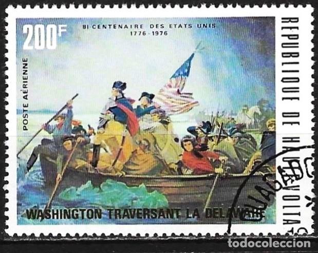 Sellos: Alto Volta 1975 - Mi 572 - YT A 188 - George Washington en el Delaware ( A&eacute;reo )