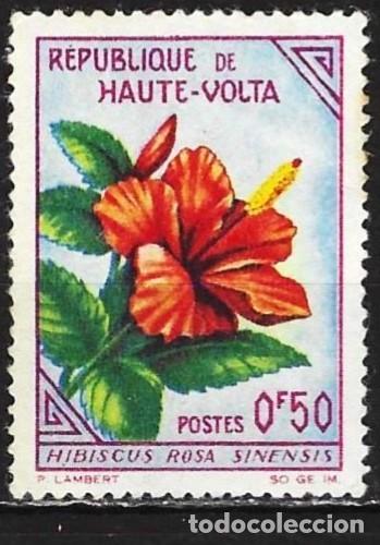 Sellos: Alto Volta 1963 - Mi 120 - YT 113 - Flores : Hibiscus - MH*