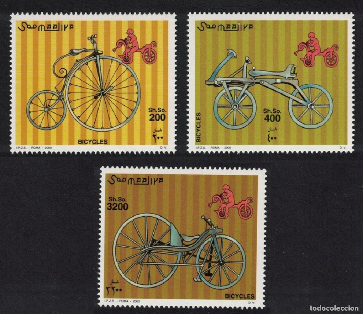 Sellos: SOMALIA 2000 SERIE 3 STAMPS MNH BICYCLETTES BICYCLES BIKES BICIS BICICLETAS FAHRRADER