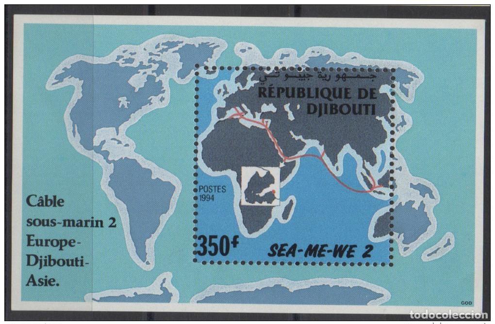 Sellos: Yibuti 1994 bloque de recuerdos del cable submarino SEA-ME-WE Mi. N&ordm; 149 NSC/MNH