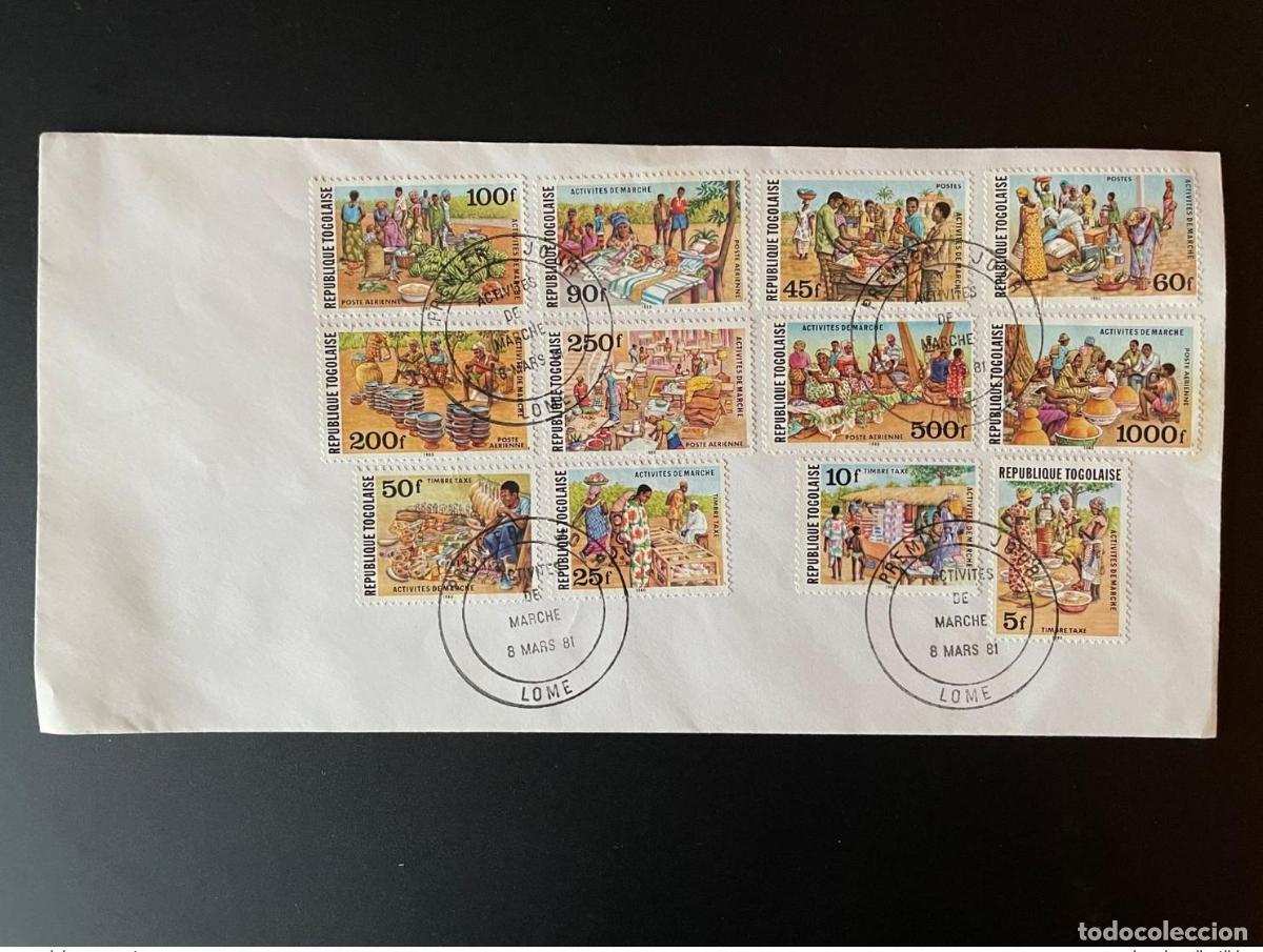 Sellos: Togo 1980/1981 Mi. 1520 - 1527 + Tax 74 77 FDC Primer d&iacute;a de mercado a&eacute;reo