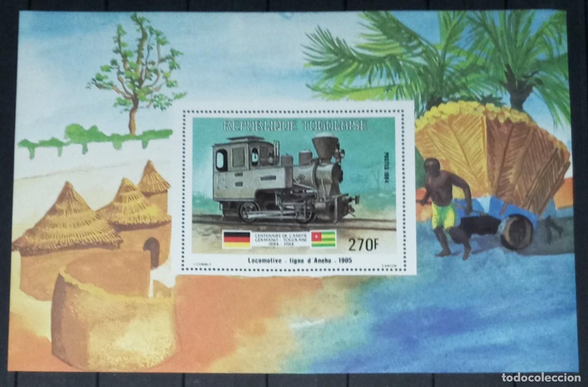 Sellos: TOGO 1984 SHEET MNH CENTENARIO DE LA AMISTAD GERMANO-TOGOLESA TRENES TRAINS LOCOMOTORAS LOCOMOTIVES