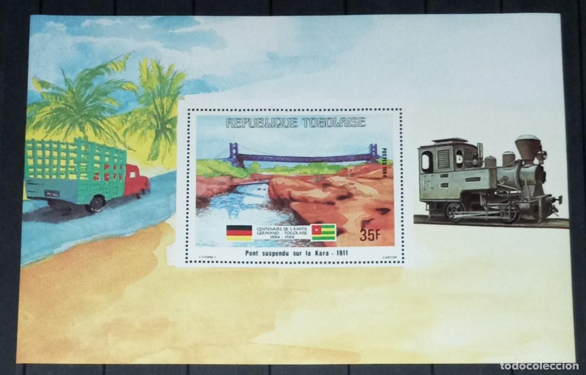 Sellos: TOGO 1984 SHEET MNH CENTENARIO DE LA AMISTAD GERMANO-TOGOLESA TRENES TRAINS LOCOMOTORAS LOCOMOTIVES