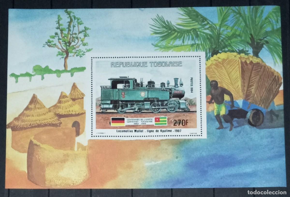 Sellos: TOGO 1984 SHEET MNH CENTENARIO DE LA AMISTAD GERMANO-TOGOLESA TRENES TRAINS LOCOMOTORAS LOCOMOTIVES