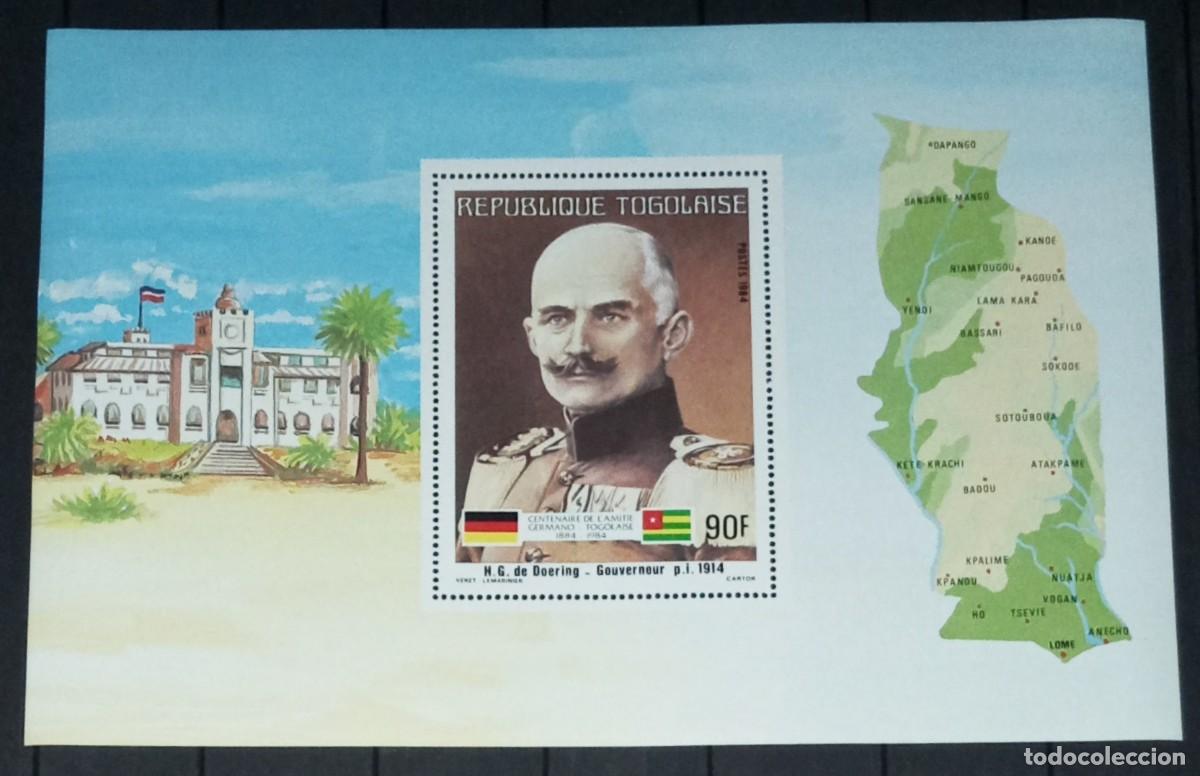 Sellos: TOGO 1984 SHEET MNH CENTENARIO DE LA AMISTAD GERMANO-TOGOLESA GOBERNADOR HANS GEORG VON DOERING
