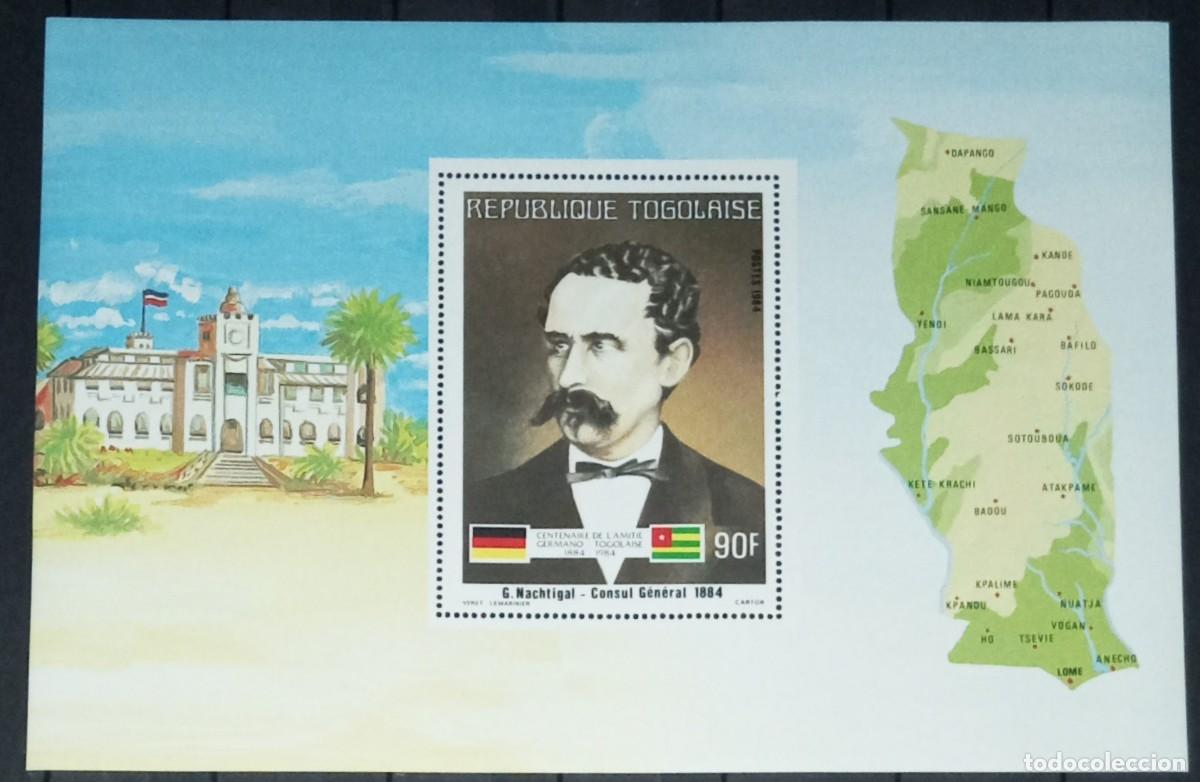 Sellos: TOGO 1984 SHEET MNH CENTENARIO DE LA AMISTAD GERMANO-TOGOLESA BOTANICO Y MEDICO GUSTAV NACHTIGAL