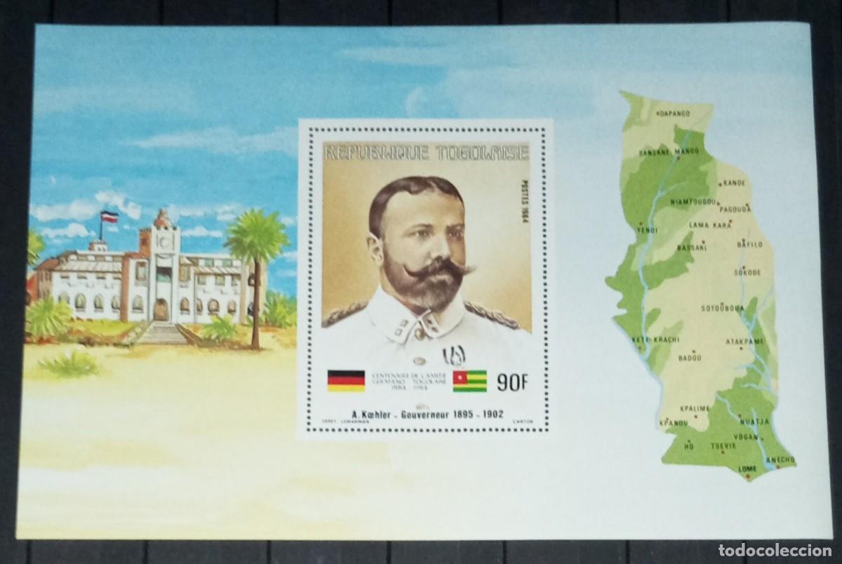 Sellos: TOGO 1984 SHEET MNH CENTENARIO DE LA AMISTAD GERMANO-TOGOLESA ADMINISTRADOR COLONIAL AUGUST KOHLER