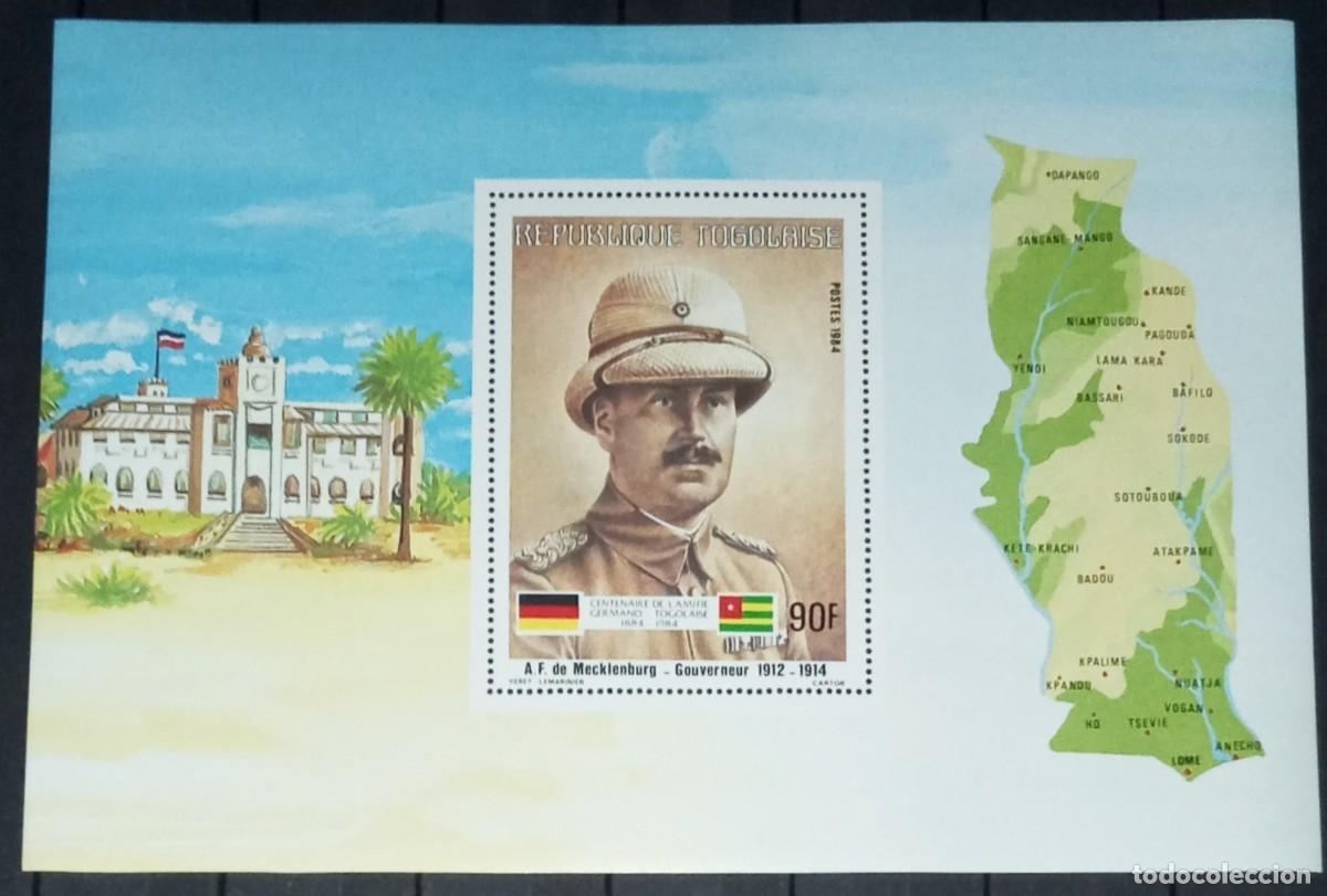 Sellos: TOGO 1984 SHEET MNH CENTENARIO DE LA AMISTAD GERMANO-TOGOLESA ADOLF FRIEDRICH DUQUE DE MECKLENBURG