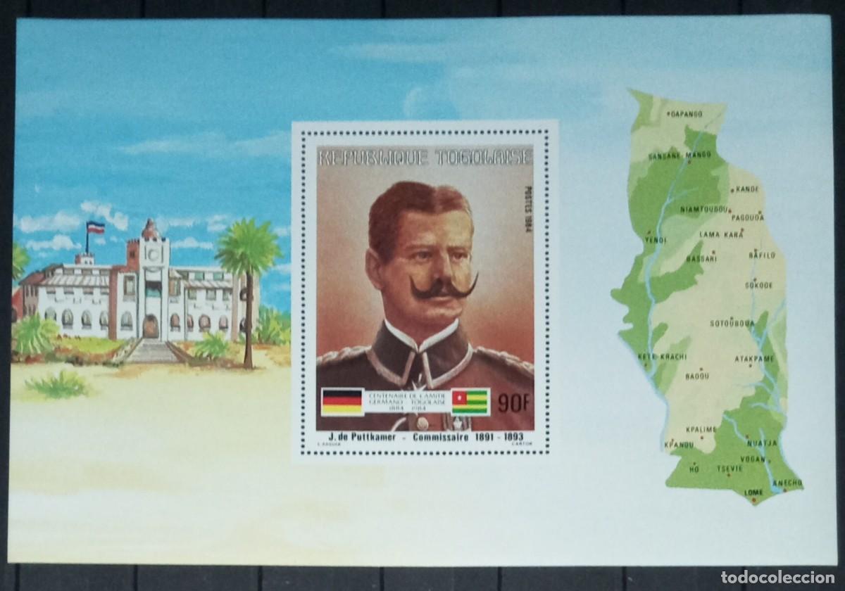 Sellos: TOGO 1984 SHEET MNH CENTENARIO DE LA AMISTAD GERMANO-TOGOLESA JESKO ALBERT EUGEN VON PUTTKAMER