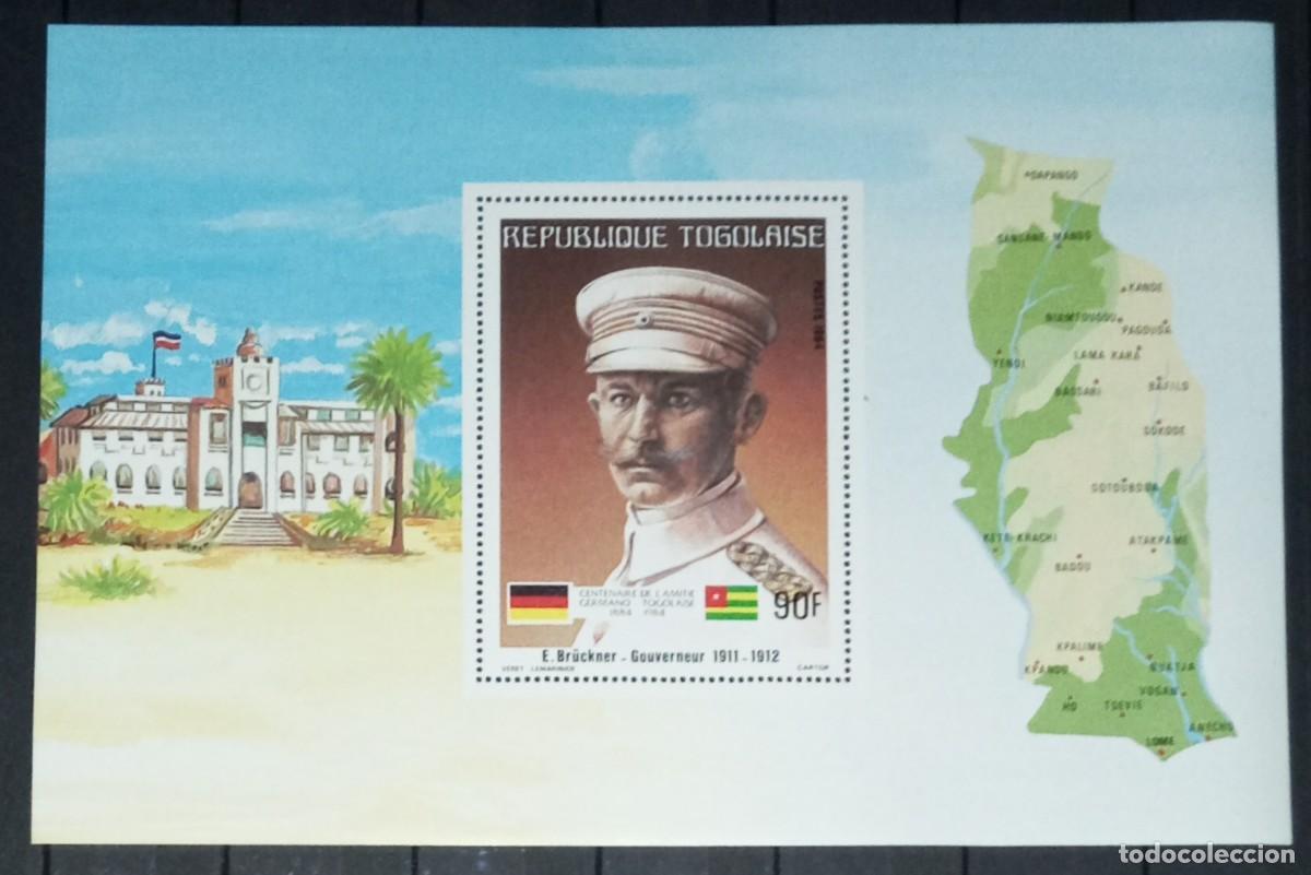 Sellos: TOGO 1984 SHEET MNH CENTENARIO DE LA AMISTAD GERMANO-TOGOLESA GOBERNADOR EDMUND BRUCKNER