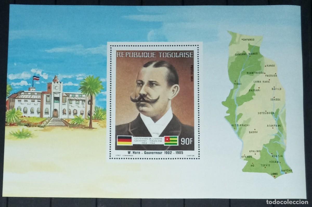 Sellos: TOGO 1984 SHEET MNH CENTENARIO DE LA AMISTAD GERMANO-TOGOLESA GOBERNADOR EDUARD OTTO HEINRICH HORN