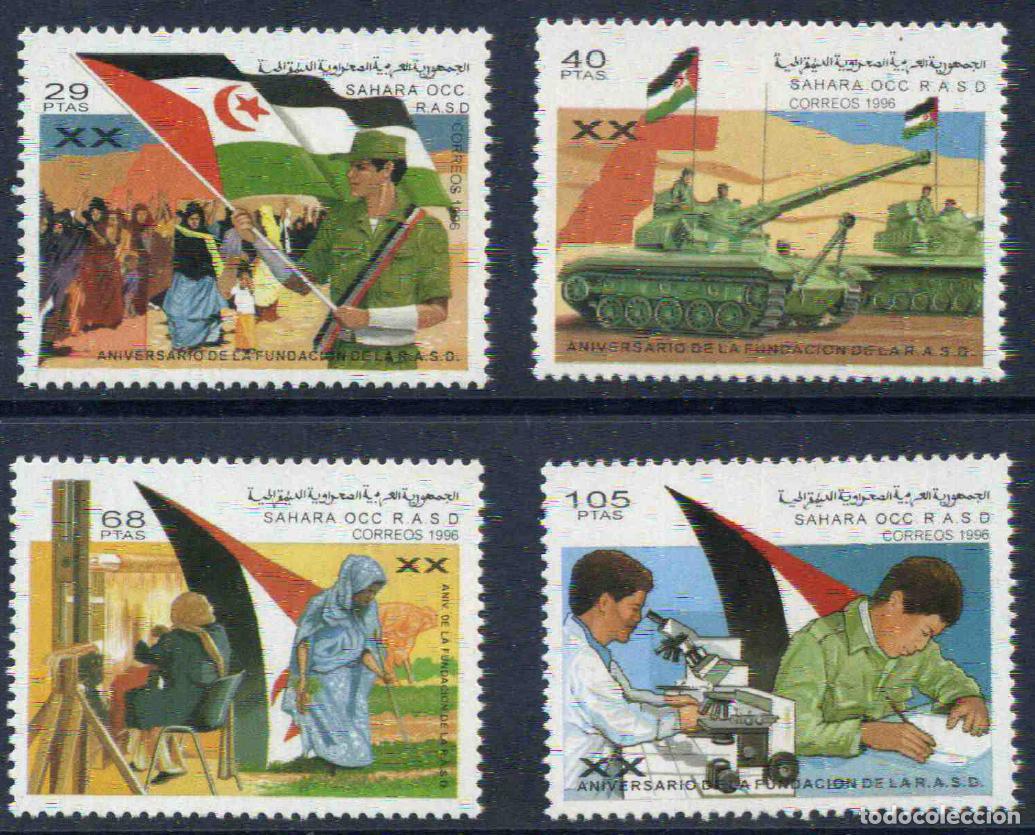 Sellos: RASD - Sahara Occ. - Rep&uacute;blica Saharaui - 1996 Aniversario de la fundaci&oacute;n de la RASD