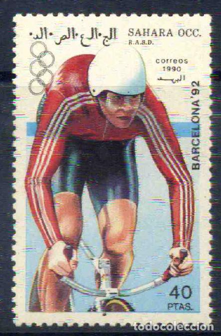 Sellos: RASD - Sahara Occ. - Rep&uacute;blica Saharaui - 1990 - Olimpiadas - Ciclismo