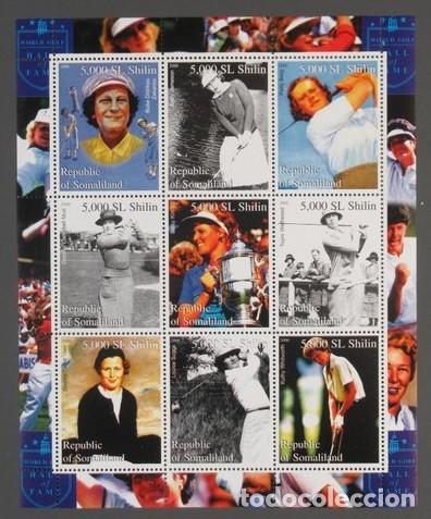 Sellos: SOMALILAND 2000 SHEET MNH GOLF GOLFE SPORTS DEPORTES